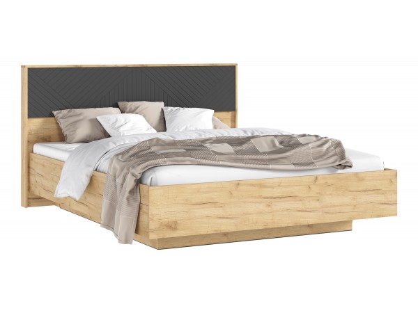 Флэш Кровать парящая 1,6м Браш Графит/Дуб Крафт, Дуб Крафт