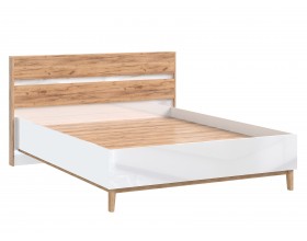 Кельн Кровать 1,6м Белый Глянец, Дуб Крафт