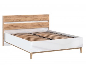 Кельн Кровать 1,6м Белый Глянец, Дуб Крафт
