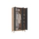 Кельн Шкаф 3-створчатый Графит, Дуб Крафт