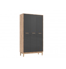 Кельн Шкаф 3-створчатый Графит, Дуб Крафт
