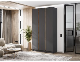Келвин Шкаф 3-створчатый 1200 Графит, Графит вставка крафт