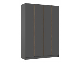 Келвин Шкаф 4-створчатый 1600 Графит, Графит вставка крафт