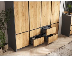 Остин Шкаф 4-створчатый 2000 Дуб крафт, Графит