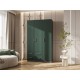 Шкаф 3-створчатый Изумрудный Кромка Графит, Графит