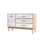 Кельн Комод 1 дверь 3 ящика 1200 Белый Глянец, Дуб Крафт