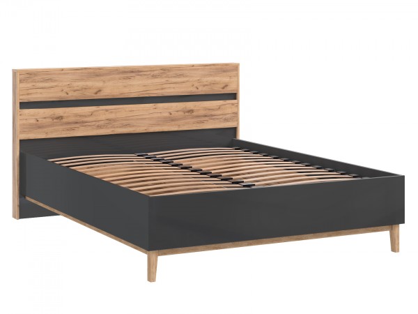 Кельн Кровать 1,6м Графит, Дуб Крафт