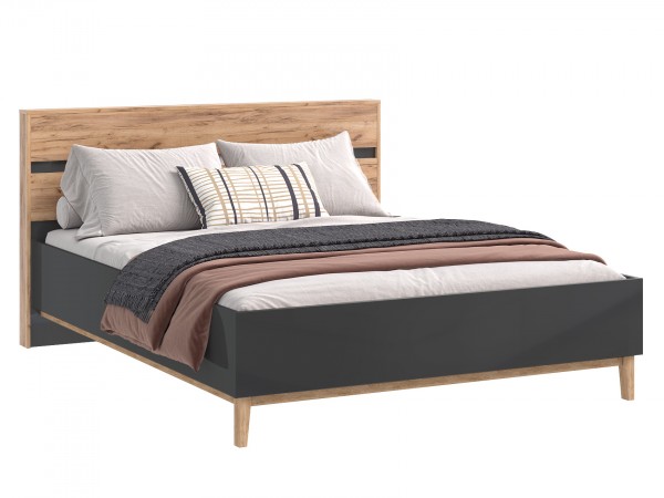 Кельн Кровать 1,6м Графит, Дуб Крафт