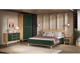 Кельн Шкаф 3-створчатый Изумрудный, Дуб Крафт