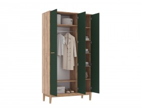 Кельн Шкаф 3-створчатый Изумрудный, Дуб Крафт