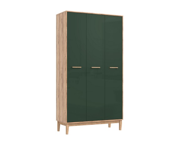 Кельн Шкаф 3-створчатый Изумрудный, Дуб Крафт