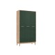 Кельн Шкаф 3-створчатый Изумрудный, Дуб Крафт