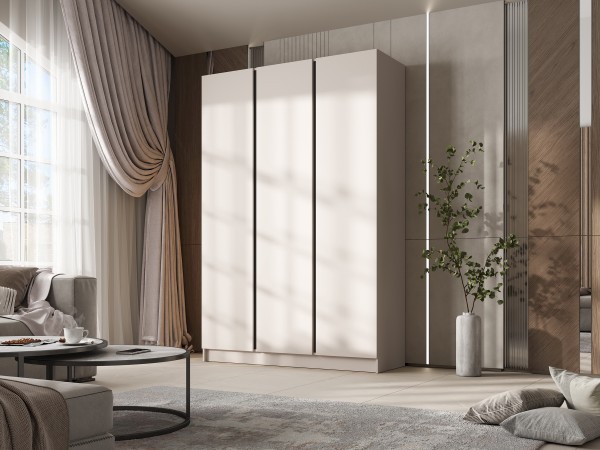 Келвин Шкаф 3-створчатый 1500 Кашемир, Кашемир вставка чёрная