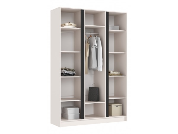 Келвин Шкаф 3-створчатый 1500 Кашемир, Кашемир вставка чёрная