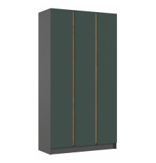 Келвин Шкаф 3-створчатый 1200 Графит, Дуб Крафт вставка крафт