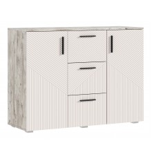 Сильвия Комод 3 ящика 2 двери 1200 Кашемир, Дуб Юкон