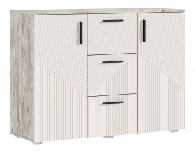 Сильвия Комод 3 ящика 2 двери 1200 Кашемир, Дуб Юкон