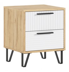 Флэш Тумбы прикроватные 2 шт. Браш Вайт, Дуб Крафт