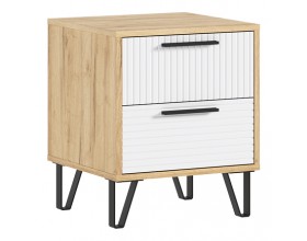 Флэш Тумбы прикроватные 2 шт. Браш Вайт, Дуб Крафт