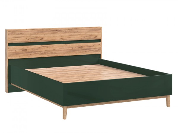 Кельн Кровать 1,6м Изумрудный, Дуб Крафт