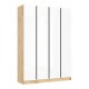 Келвин Шкаф 4-створчатый 1600 Белый Глянец, Дуб Крафт вставка чёрная