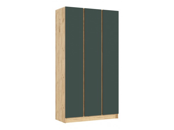 Келвин Шкаф 3-створчатый 1200 Изумрудный, Дуб Крафт вставка крафт
