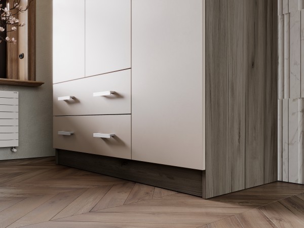 Шкаф 3-створчатый Кашемир, Дуб Крафт серый