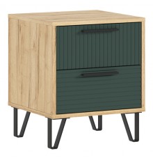 Флэш Тумбы прикроватные 2 шт. Браш Мени Грин, Дуб Крафт