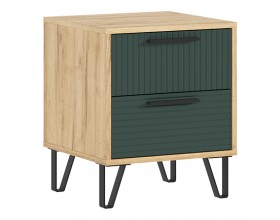 Флэш Тумбы прикроватные 2 шт. Браш Мени Грин, Дуб Крафт