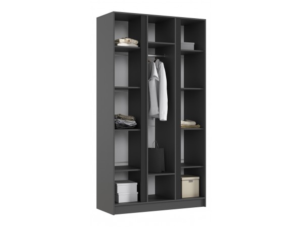 Келвин Шкаф 3-створчатый 1200 Изумрудный, Графит вставка чёрная