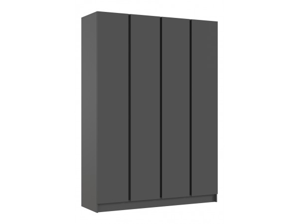 Келвин Шкаф 4-створчатый 1600 Графит, Графит вставка чёрная