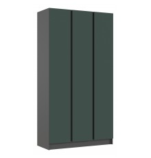 Келвин Шкаф 3-створчатый 1200 Изумрудный, Графит вставка чёрная