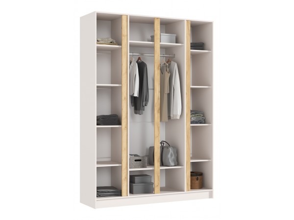 Келвин Шкаф 4-створчатый 1600 Кашемир, Кашемир вставка крафт