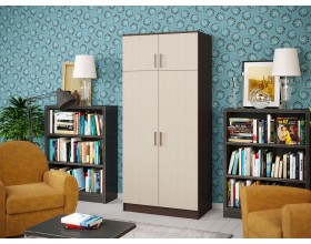 Шкаф 2-створчатый штанга+полка Дуб беленый, Венге