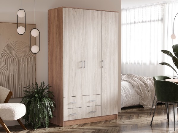 Шкаф 3-створчатый Ясень шимо светлый, Ясень шимо темный