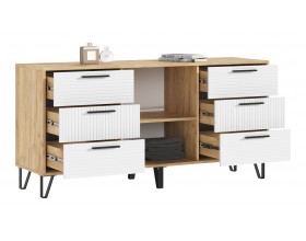 Флэш Комод 1500 Браш Вайт, Дуб Крафт