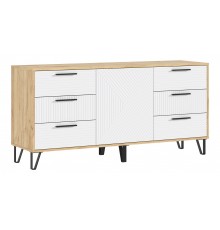 Флэш Комод 1500 Браш Вайт, Дуб Крафт