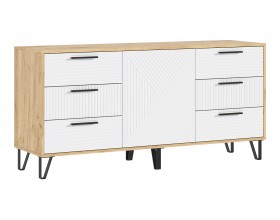 Флэш Комод 1500 Браш Вайт, Дуб Крафт