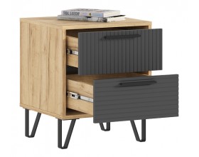 Флэш Тумбы прикроватные 2 шт. Браш Графит, Дуб Крафт