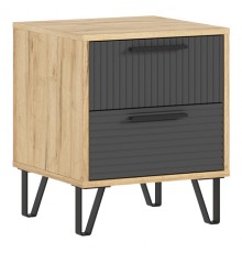 Флэш Тумбы прикроватные 2 шт. Браш Графит, Дуб Крафт