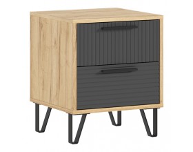 Флэш Тумбы прикроватные 2 шт. Браш Графит, Дуб Крафт