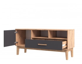 Кельн Тумба ТВ 1200 Графит, Дуб Крафт