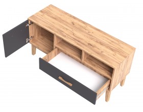 Кельн Тумба ТВ 1200 Графит, Дуб Крафт