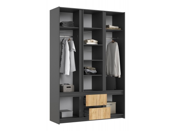 Остин Шкаф 3-створчатый 1500 Дуб крафт, Графит