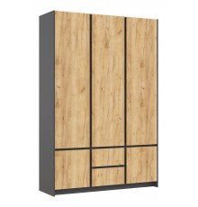 Остин Шкаф 3-створчатый 1500 Дуб крафт, Графит
