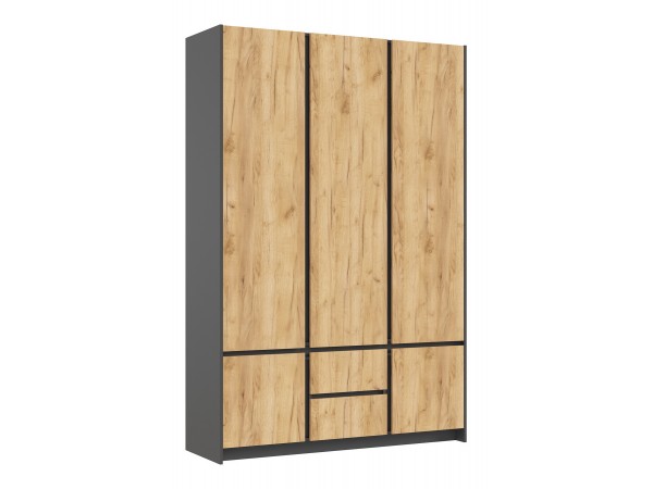 Остин Шкаф 3-створчатый 1500 Дуб крафт, Графит