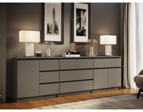 Челси Комод 800 1 ящик 2 двери Графит, Графит
