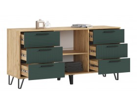 Флэш Комод 1500 Браш Мени Грин, Дуб Крафт