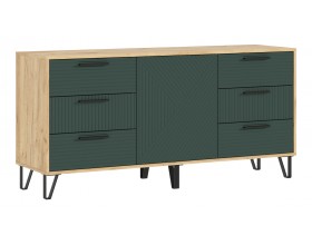 Флэш Комод 1500 Браш Мени Грин, Дуб Крафт