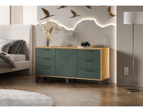 Флэш Комод 1500 Браш Мени Грин, Дуб Крафт